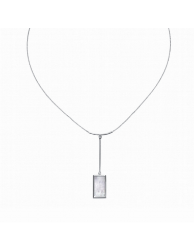 Colgante de plata de ley con madreperla en chatón cuadrado de Joyería Canal.