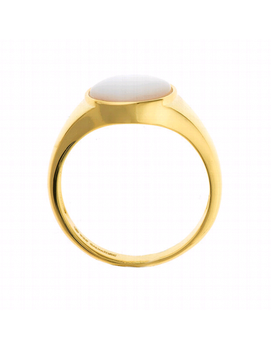 Anillo de la marca Salvatore de plata chapada en oro y piedra madre perla para mujer 