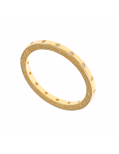 Anillo de mujer en plata chapada dorada con circonitas de Joyería Canal.