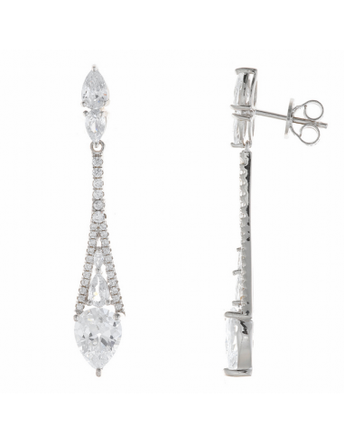 Pendientes elegantes en plata chapada dorada con forma de lágrima, perfectos para ocasiones especiales y San Valentín.