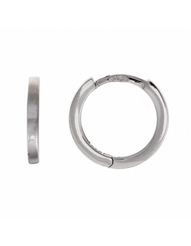 Pendientes tipo criolla de plata de ley con aro plano de Joyería Canal.