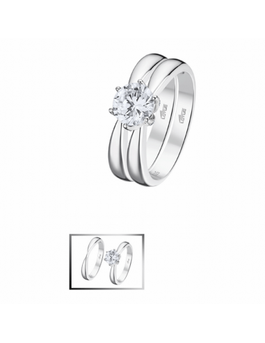 Anillo de plata Lotus Silver con doble diseño solitario, versátil y perfecto para el día a día.