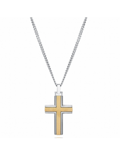 Collar Hombre Acero Bicolor...