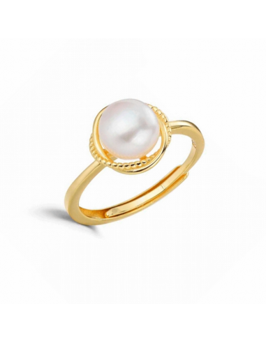 Anillo Plata Chapada Oro. Ajustable....