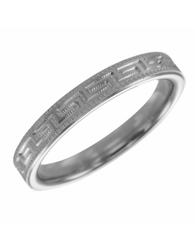 Alianza Plata Acabado Mate Greca 4 mm.