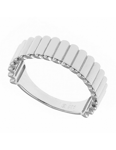 Anillo Plata Rodiada. Motivo Tubular...