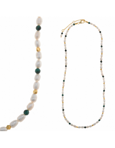 163C0157  Collar Plata Chapada Oro...