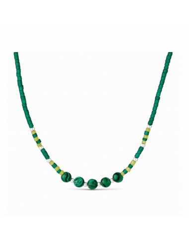Collar Plata Promojoya Bolas Verdes...