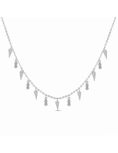 Collar Plata Rodiada. Cadena forzada...