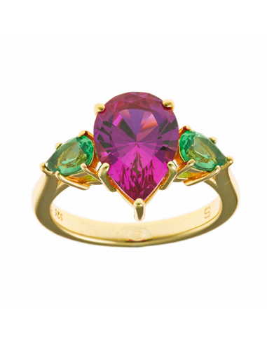 136S0276  Anillo Plata Chapada Dorada...