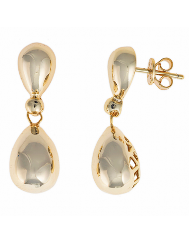 Pendientes elegantes en plata chapada dorada con forma de lágrima, perfectos para ocasiones especiales y San Valentín.