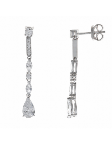 136A0707 Pendientes Plata Baño Rodio...