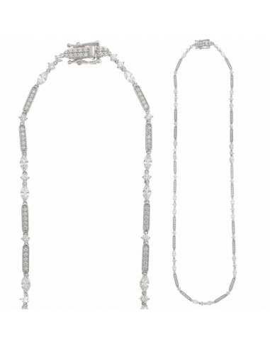 136C0359 Collar Plata Baño Rodio...