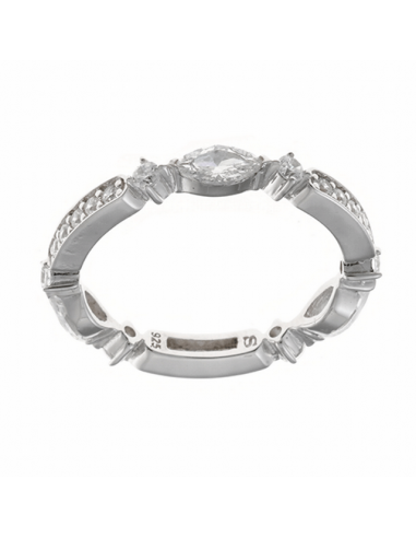 136S0384 Anillo Plata Baño Rodio...