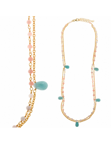 167C0190 Collar Plata Doble Cadena...