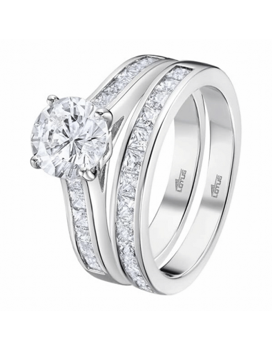 LP3554-3   Anillo Plata Rodiada Lotus...
