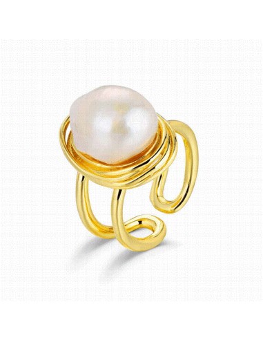 Anillo de plata chapada con perla natural, una joya elegante y atemporal para un regalo especial en San Valentín.