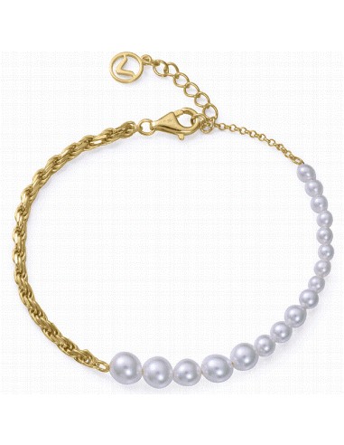 9165P100-60   Pulsera Plata Baño Oro...
