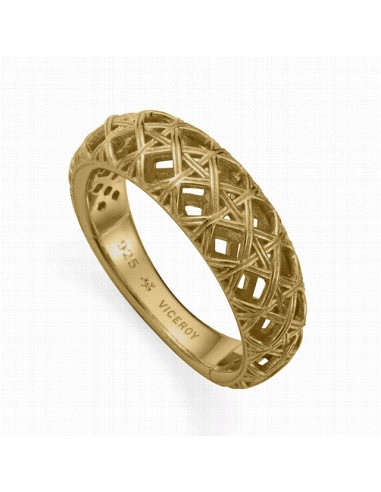 Anillo de plata bañada en oro con piedras, un diseño elegante para regalar en San Valentín.