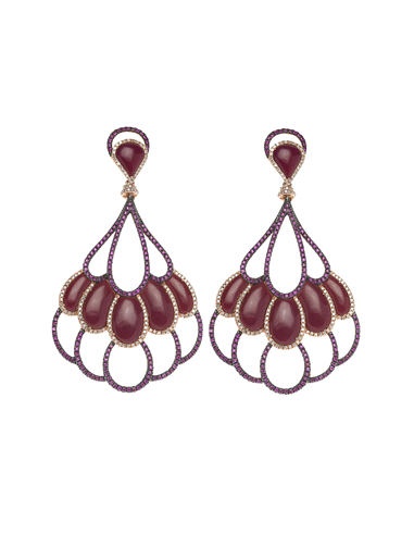 Pendientes de plata con cornalinas y circonitas, una joya sofisticada para regalar en San Valentín.