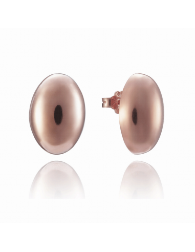 Pendientes de plata de ley con baño de oro rosa y diseño ovalado de Joyería Canal.