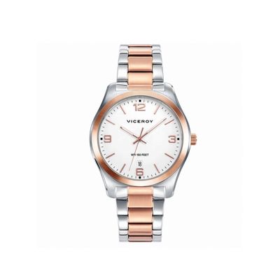 Reloj Hombre Acero Bicolor cobre Viceroy Esfera Blanca